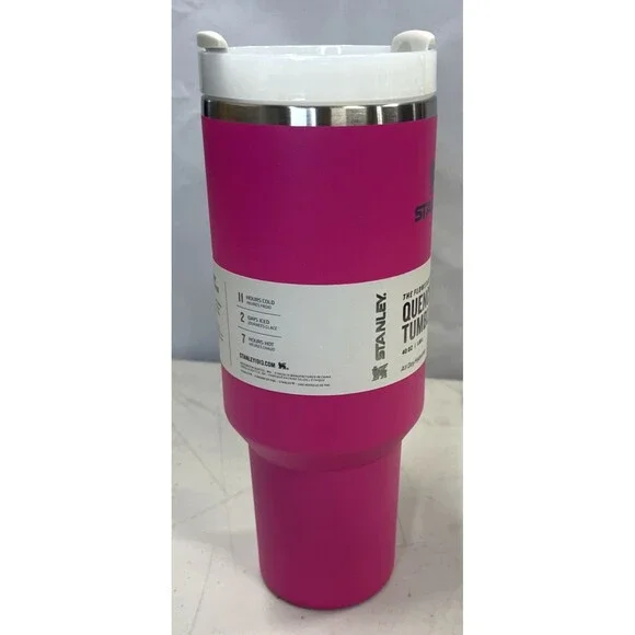 Stanley 40oz Quencher H2.0 FlowState Tumbler Rose Red Pink Sealed Cup NEW - Picture 6 of 8
